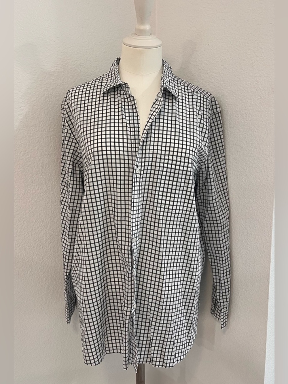Frank & Eileen Black and White Grid Button-Down Shirt